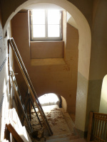 Treppenhaus mit Dämmplatten