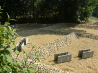Horizontale Pflanzenkläranlage mit Vererdungsstufe